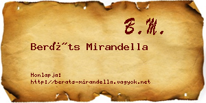 Beráts Mirandella névjegykártya